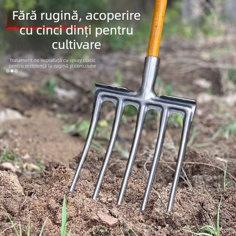 Furculă agricolă din oțel cu mangan înalt, pentru afânarea solului, capă de furcă într-o singură bucată, groasă; Marcă: Consultation; Principala zonă de vânzări: China; Industrii aplicabile: Consultation