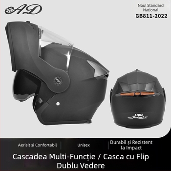 Casca de motocicletă AD din ABS, certificat 3C, unisex, pentru toate anotimpurile