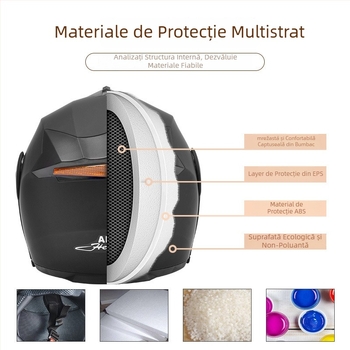 Casca de motocicletă AD din ABS, certificat 3C, unisex, pentru toate anotimpurile