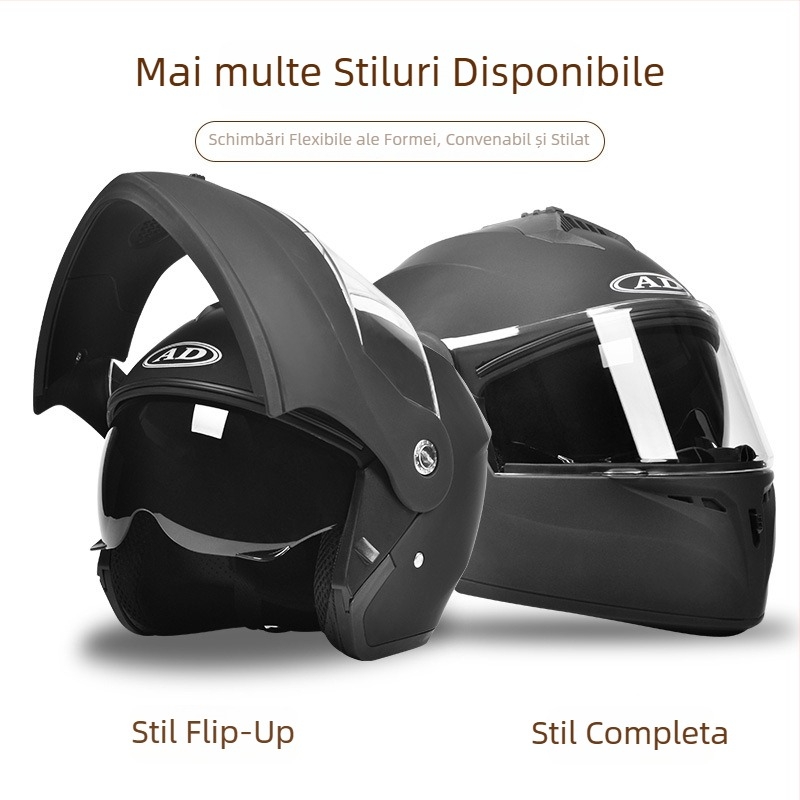 Casca de motocicletă AD din ABS, certificat 3C, unisex, pentru toate anotimpurile