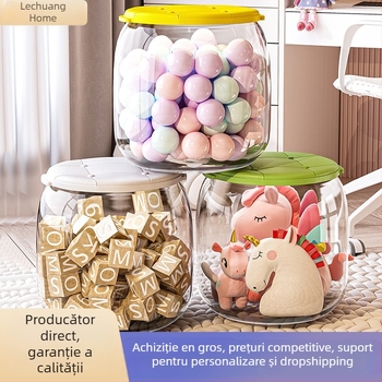 Scaun de depozitare pentru jucării, din plastic, formă rotundă, capacitate 18L, încărcare 150 kg, multifuncțional