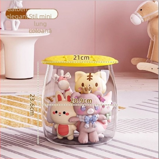 Scaun de depozitare pentru jucării, din plastic, formă rotundă, capacitate 18L, încărcare 150 kg, multifuncțional