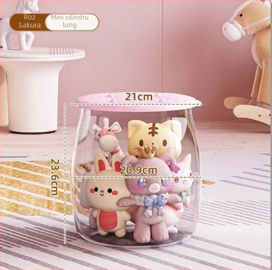 Scaun de depozitare pentru jucării, din plastic, formă rotundă, capacitate 18L, încărcare 150 kg, multifuncțional