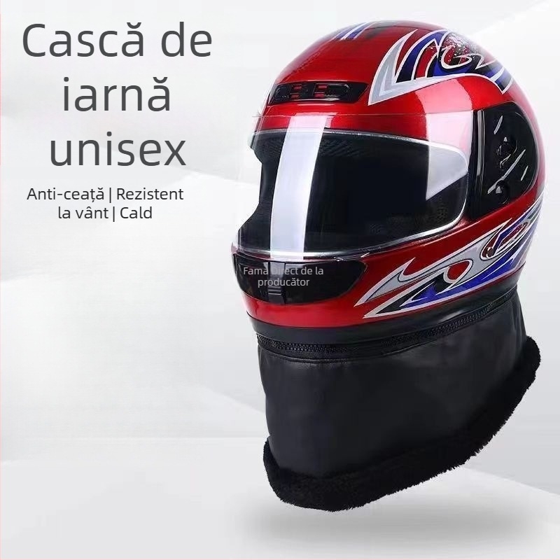 Cască pentru bicicletă electrică pentru bărbați și femei, protecție facială completă, utilizare de iarnă, ABS material