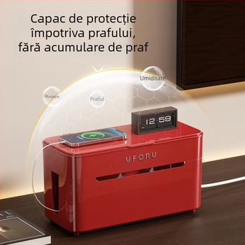 Cutie de depozitare a cablurilor de date cu separatoare – ABS, capacitate 12L, organizator de cabluri mobil, model DD2626