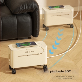 Cutie de depozitare a cablurilor de date cu separatoare – ABS, capacitate 12L, organizator de cabluri mobil, model DD2626