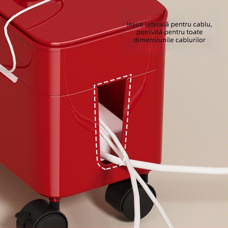 Cutie de depozitare a cablurilor de date cu separatoare – ABS, capacitate 12L, organizator de cabluri mobil, model DD2626