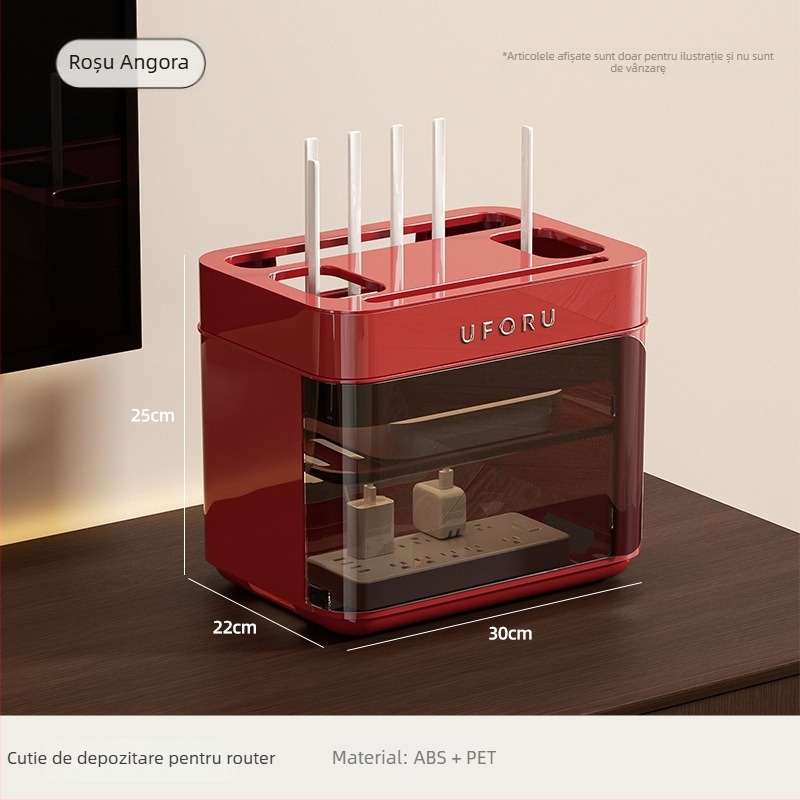 Cutie de depozitare a cablurilor de date cu separatoare – ABS, capacitate 12L, organizator de cabluri mobil, model DD2626