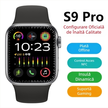 Smartwatch cu pedometru, ritm cardiac, tensiune arterială, glicemie și plăți NFC