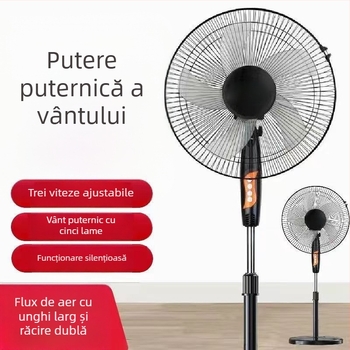 Ventilator de podea cu cap oscilant și telecomandă (3 viteze, temporizator 2–8 ore, model M-40)