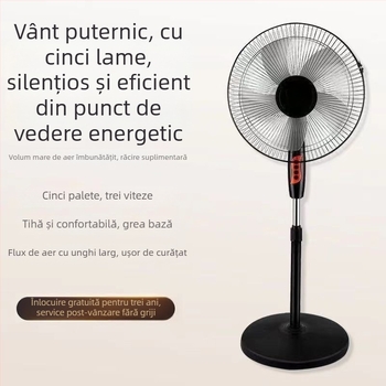Ventilator de podea cu cap oscilant și telecomandă (3 viteze, temporizator 2–8 ore, model M-40)