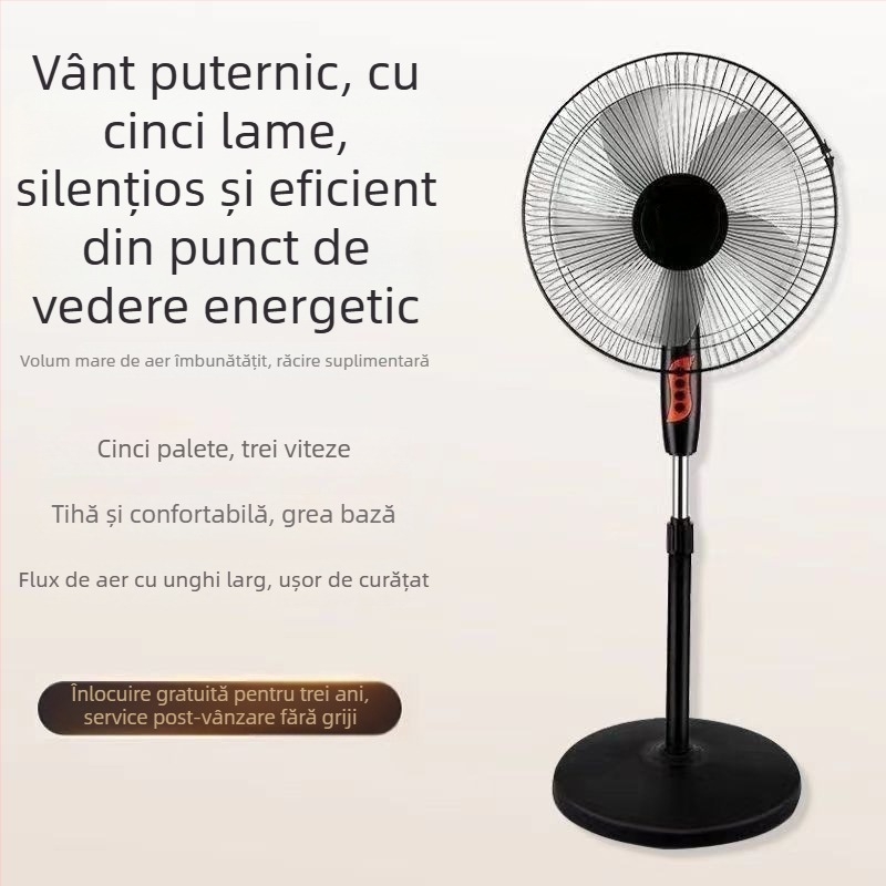 Ventilator de podea cu cap oscilant și telecomandă (3 viteze, temporizator 2–8 ore, model M-40)