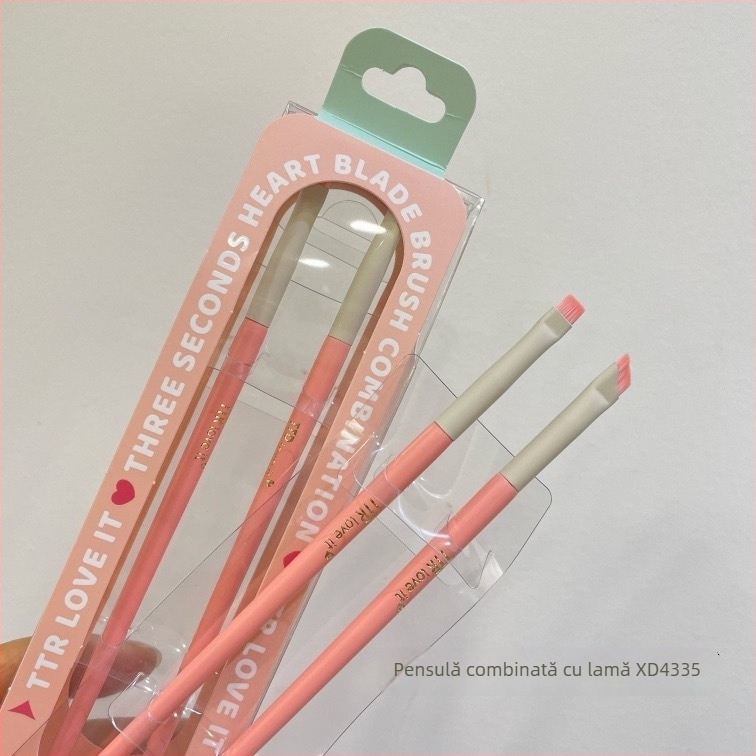 Set portabil de pensule de machiaj TTR – peri nylon, set din 1 piesă, pensulă eyeliner multifuncțională și pensule esențiale pentru ochi și pudră