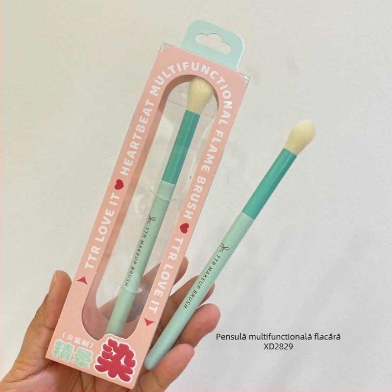 Set portabil de pensule de machiaj TTR – peri nylon, set din 1 piesă, pensulă eyeliner multifuncțională și pensule esențiale pentru ochi și pudră