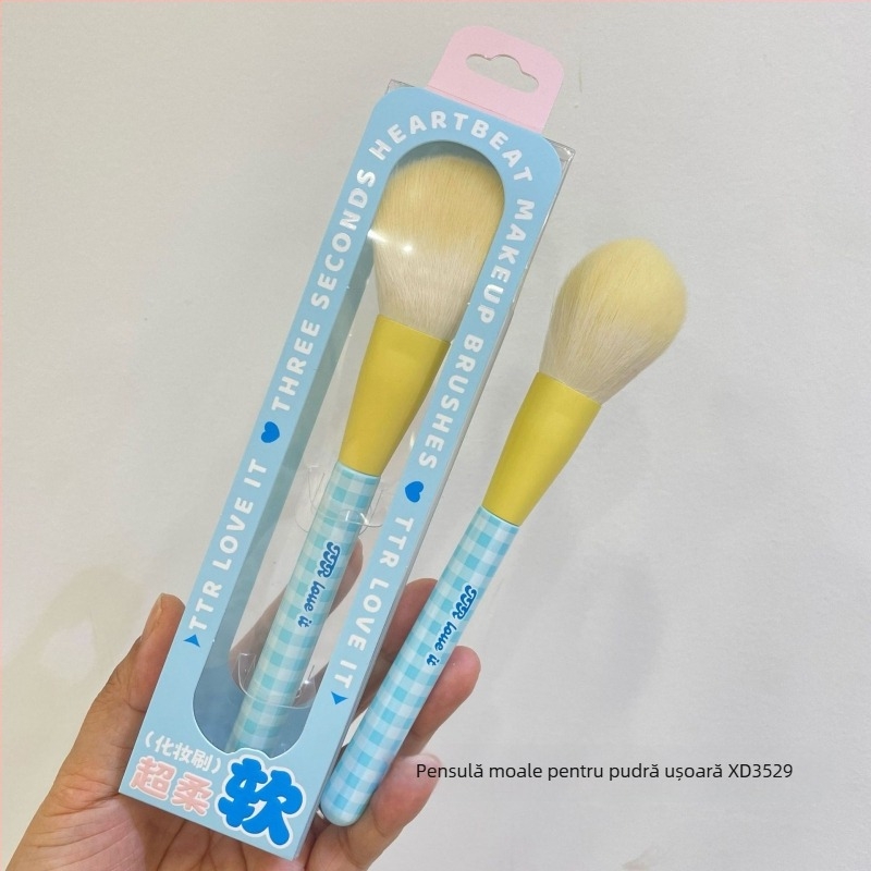 Set portabil de pensule de machiaj TTR – peri nylon, set din 1 piesă, pensulă eyeliner multifuncțională și pensule esențiale pentru ochi și pudră