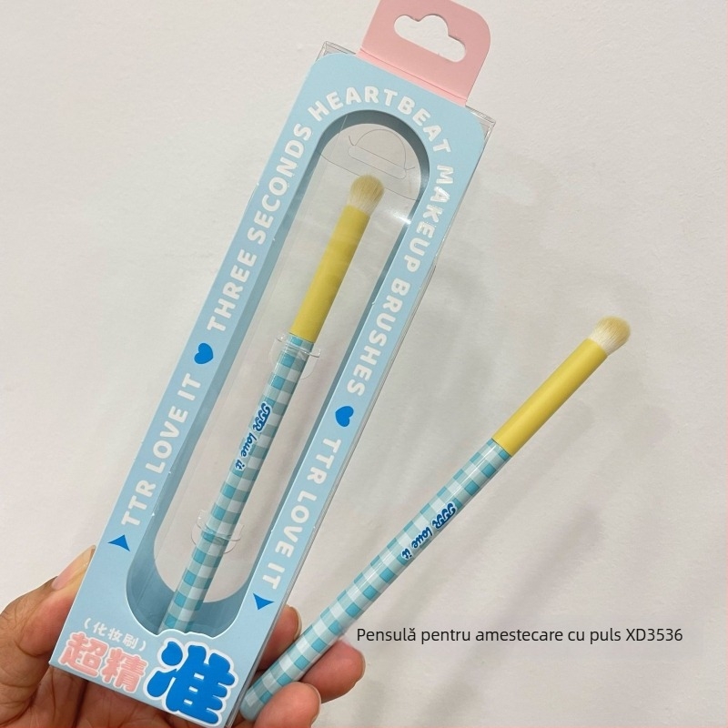 Set portabil de pensule de machiaj TTR – peri nylon, set din 1 piesă, pensulă eyeliner multifuncțională și pensule esențiale pentru ochi și pudră