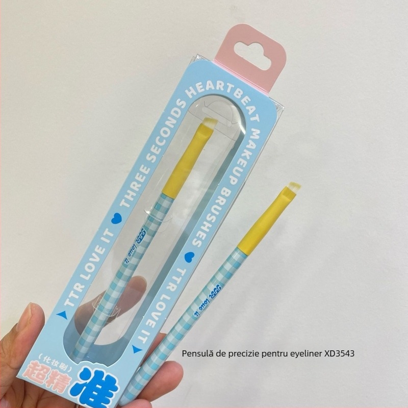 Set portabil de pensule de machiaj TTR – peri nylon, set din 1 piesă, pensulă eyeliner multifuncțională și pensule esențiale pentru ochi și pudră