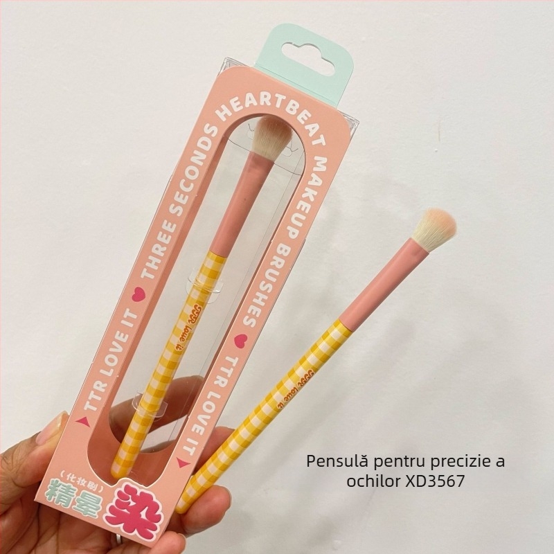 Set portabil de pensule de machiaj TTR – peri nylon, set din 1 piesă, pensulă eyeliner multifuncțională și pensule esențiale pentru ochi și pudră