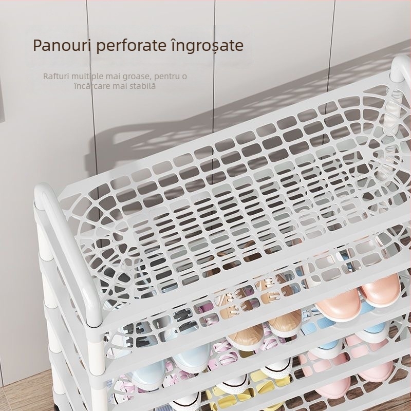 Etajeră pentru pantofi, cu mai multe etaje, din plastic, pentru hol, Multifuncțional