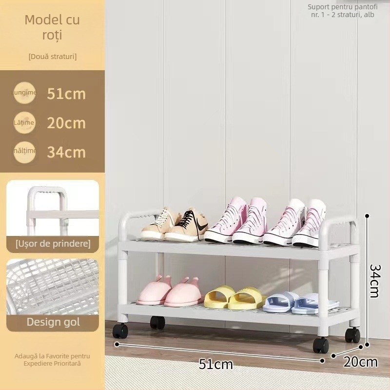 Etajeră pentru pantofi, cu mai multe etaje, din plastic, pentru hol, Multifuncțional
