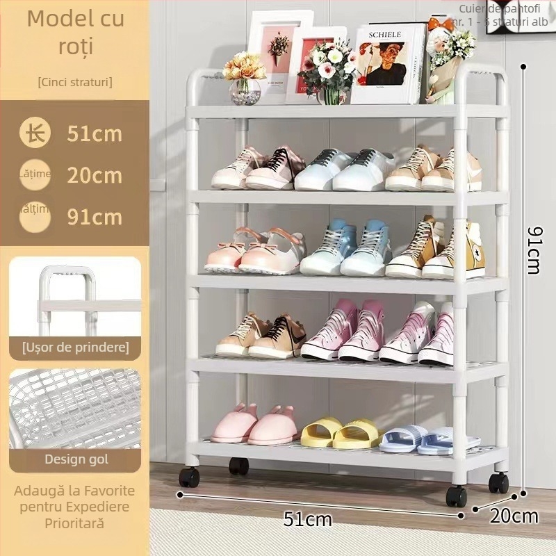 Etajeră pentru pantofi, cu mai multe etaje, din plastic, pentru hol, Multifuncțional