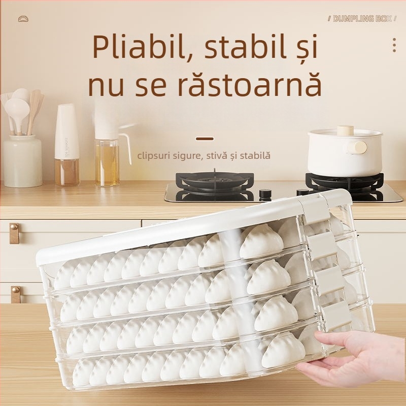 Cutie pentru găluște, Design Multistrat pentru Conservare Proaspătă, Plastic Alimentar, Etanș, Pentru Congelare