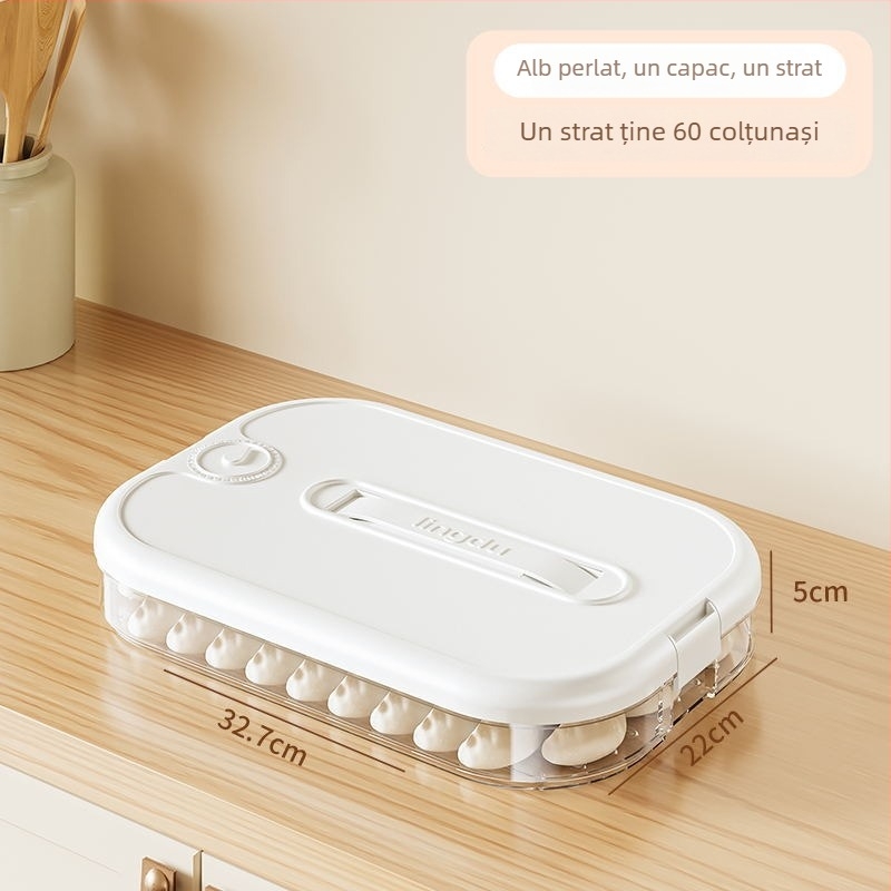 Cutie pentru găluște, Design Multistrat pentru Conservare Proaspătă, Plastic Alimentar, Etanș, Pentru Congelare