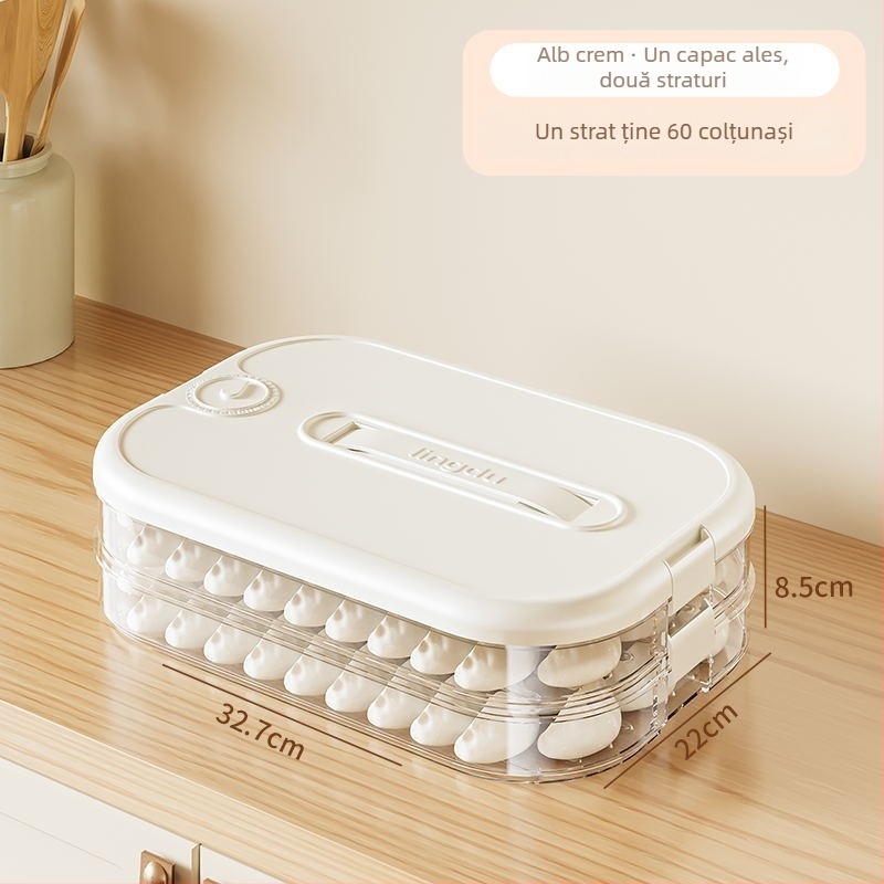 Cutie pentru găluște, Design Multistrat pentru Conservare Proaspătă, Plastic Alimentar, Etanș, Pentru Congelare