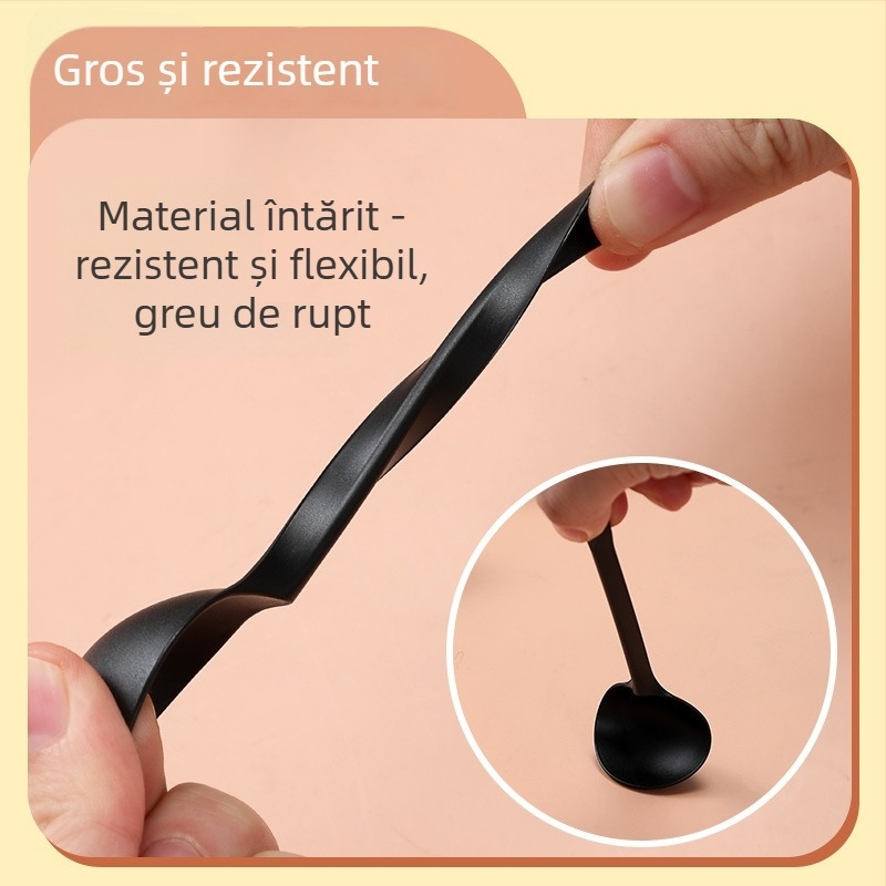 Lingură de plastic de unică folosință, design țestoasă îngroșat, pentru fructe, desert și înghețată, compatibil cu microunde, personalizare disponibilă