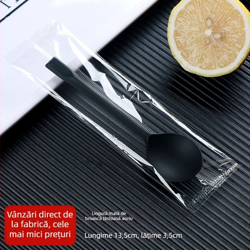 Lingură de plastic de unică folosință, design țestoasă îngroșat, pentru fructe, desert și înghețată, compatibil cu microunde, personalizare disponibilă