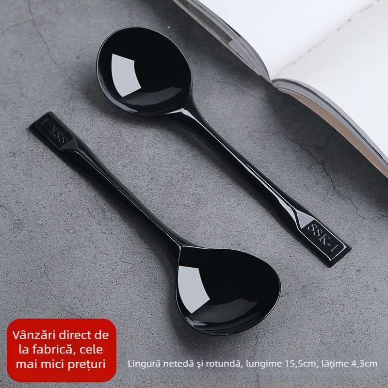 Lingură de plastic de unică folosință, design țestoasă îngroșat, pentru fructe, desert și înghețată, compatibil cu microunde, personalizare disponibilă