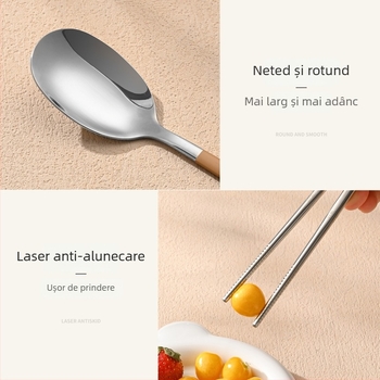 Set din oțel inoxidabil 316 pentru copii – pentru 1 persoană, 3 piese (bețișoare, lingură, furculiță) cu cutie de depozitare, finisaj oglindit, stil Nordic, lansare 2024, personalizare disponibilă