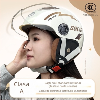 Cască de motocicletă half-helmet pentru vehicule electrice, ABS, certificat 3C GB811-2022A, unisex, all-season