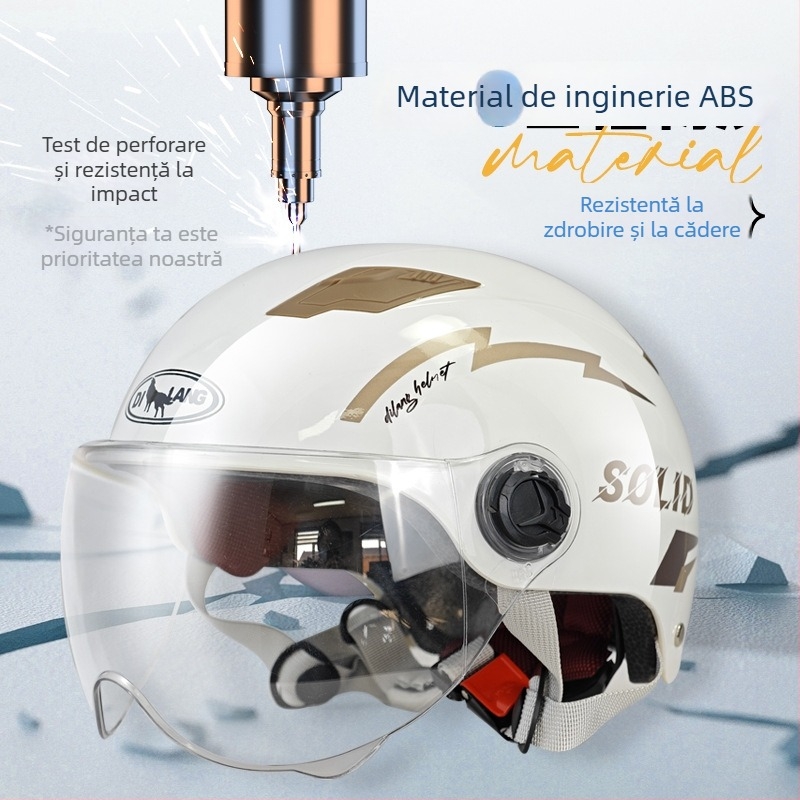 Cască de motocicletă half-helmet pentru vehicule electrice, ABS, certificat 3C GB811-2022A, unisex, all-season