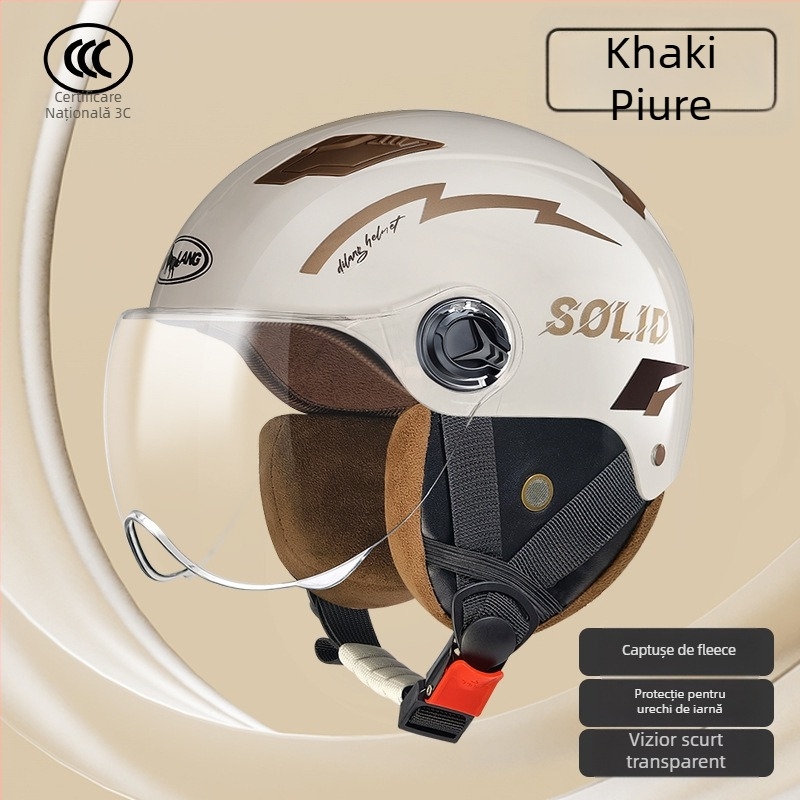 Cască de motocicletă half-helmet pentru vehicule electrice, ABS, certificat 3C GB811-2022A, unisex, all-season