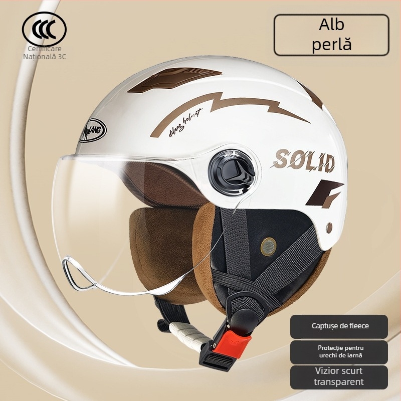 Cască de motocicletă half-helmet pentru vehicule electrice, ABS, certificat 3C GB811-2022A, unisex, all-season