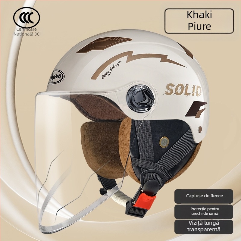 Cască de motocicletă half-helmet pentru vehicule electrice, ABS, certificat 3C GB811-2022A, unisex, all-season