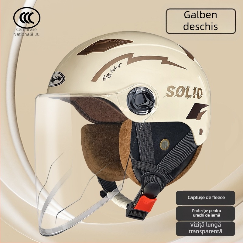Cască de motocicletă half-helmet pentru vehicule electrice, ABS, certificat 3C GB811-2022A, unisex, all-season