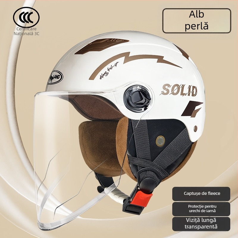 Cască de motocicletă half-helmet pentru vehicule electrice, ABS, certificat 3C GB811-2022A, unisex, all-season
