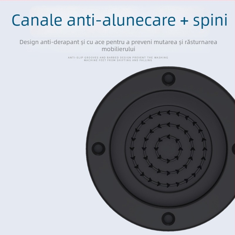 Padă pentru picioarele mașinii de spălat și frigider – anti-alunecare, reglabil, fără montaj; material plastic