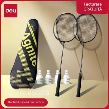 Rachetă de badminton Deliangernet, set de 2, 95–100 g, lovire dreaptă, pentru amatori și juniori