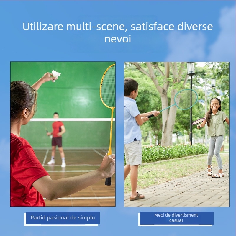 Rachetă de badminton Deliangernet, set de 2, 95–100 g, lovire dreaptă, pentru amatori și juniori