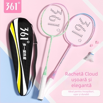 Rachetă badminton 361°, cadru din aliaj de fier, greutate 95–100 g, mâner G2, tijă dreaptă