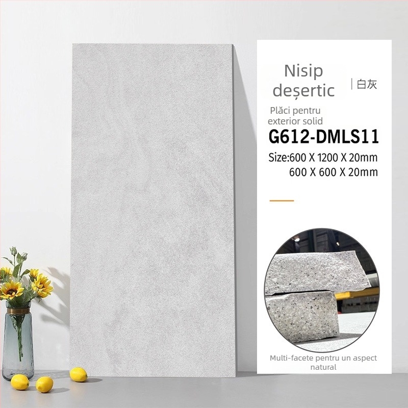 Placă din cuarț cu corp integral, aspect cărămidă antic, textură imitație piatră, finisaj mat, antiderapant