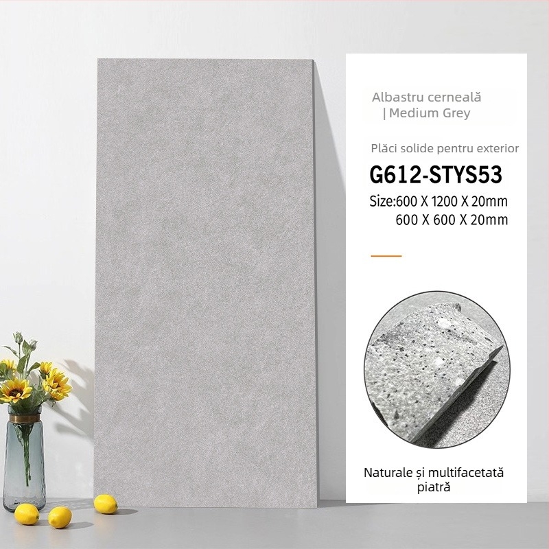 Placă din cuarț cu corp integral, aspect cărămidă antic, textură imitație piatră, finisaj mat, antiderapant