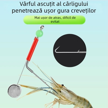 Rig de pescuit cu cârlig dublu, cap de plumb, pentru creveți de râu și raci