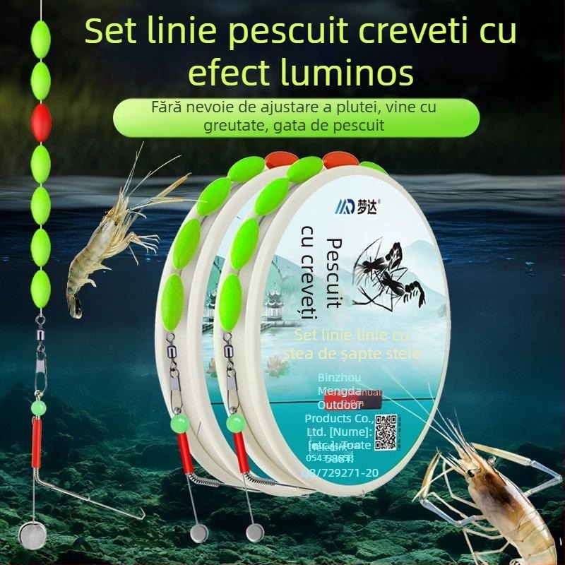 Rig de pescuit cu cârlig dublu, cap de plumb, pentru creveți de râu și raci