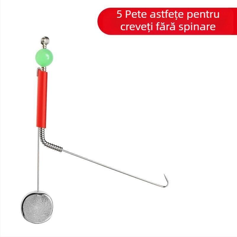 Rig de pescuit cu cârlig dublu, cap de plumb, pentru creveți de râu și raci