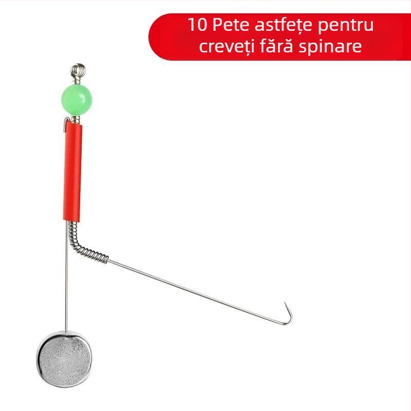 Rig de pescuit cu cârlig dublu, cap de plumb, pentru creveți de râu și raci