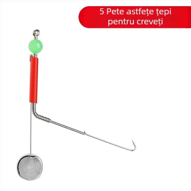 Rig de pescuit cu cârlig dublu, cap de plumb, pentru creveți de râu și raci